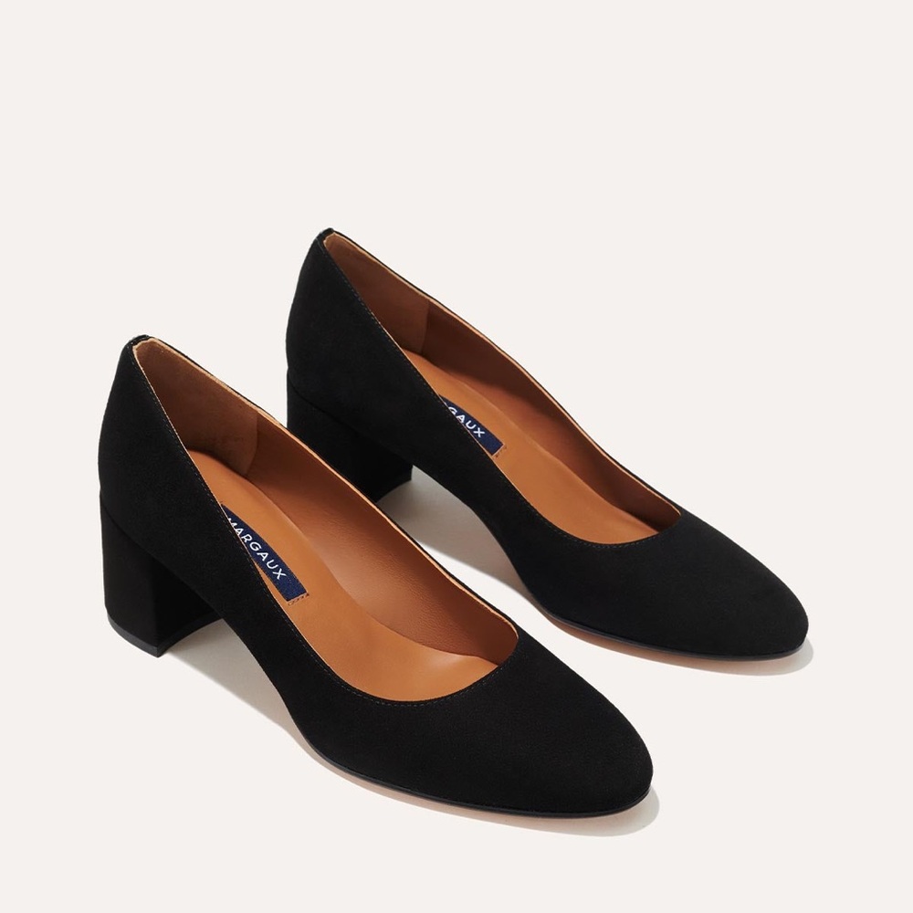 NWOB Margaux The Heel - Black Suede - 37 Wide